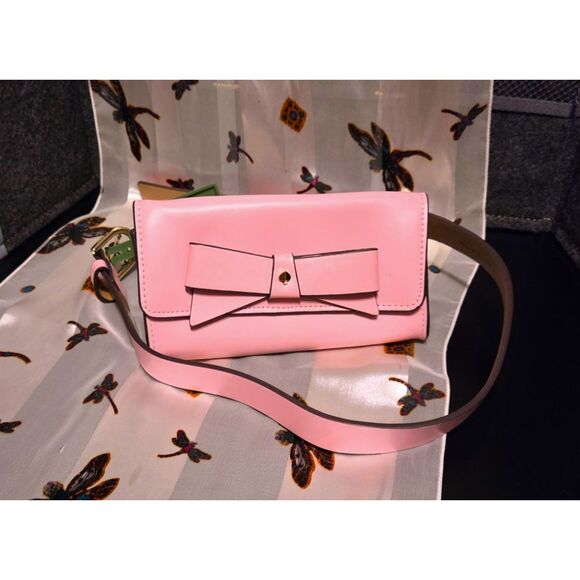 kate spade Handbags - NWT - Kate Spade Pink Leather Logo Stud Belt Bag - L/XL